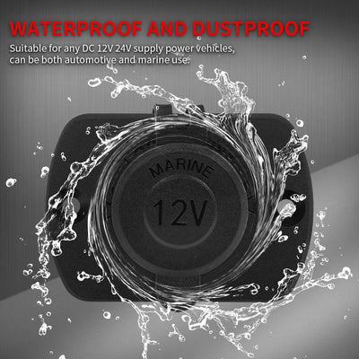 12V Waterproof Power Outlet Cigarette Lighter Socket Panel waterproof
