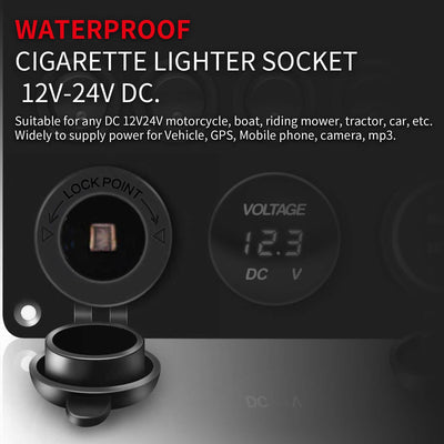 12V Waterproof Power Outlet Cigarette Lighter Socket Panel best sale