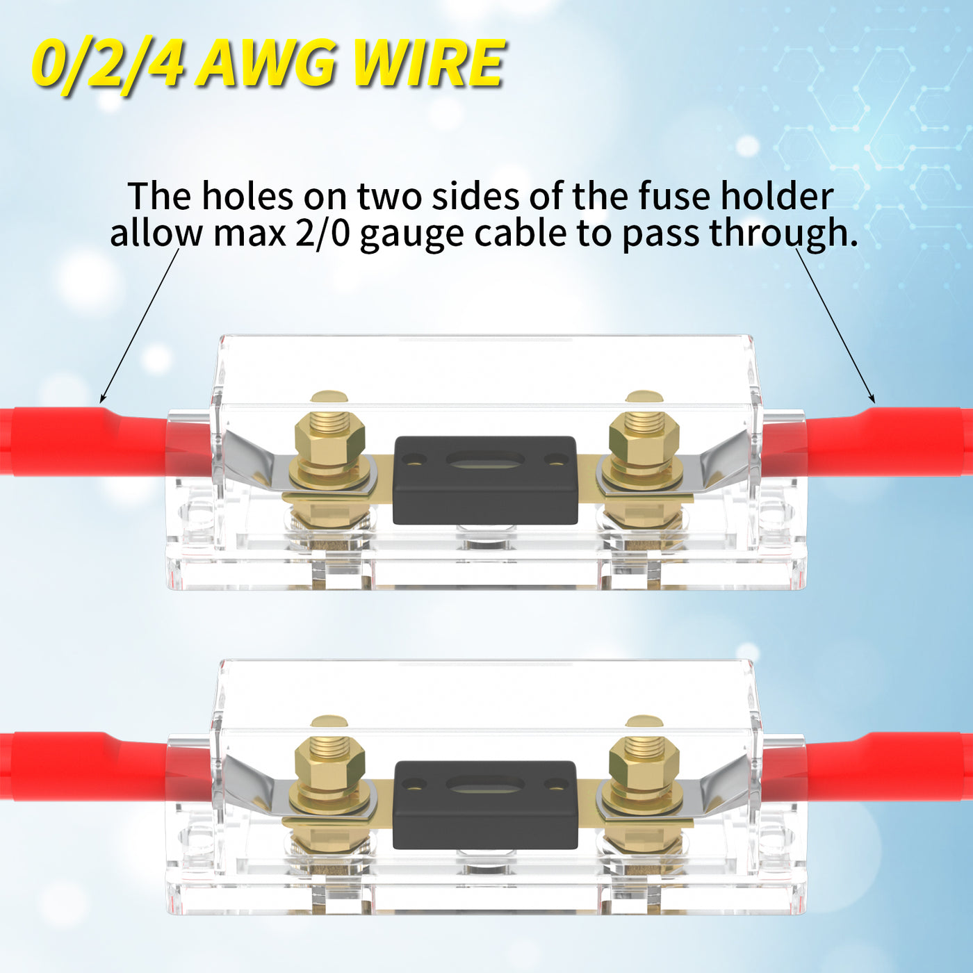 Transparent Car Audio ANL Fuse Holder with M8 Stud - DAIER