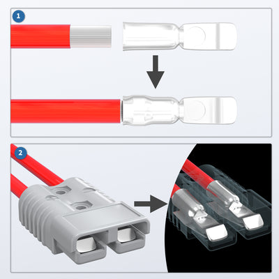 Pair of 175Amp Grey Battery Cable Disconnect Connector - DAIER