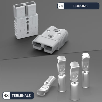 Pair of 175Amp Grey Battery Cable Disconnect Connector - DAIER