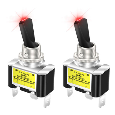 Heady Duty SPST ON OFF LED Lighted 30A 12V Toggle Switch high quality