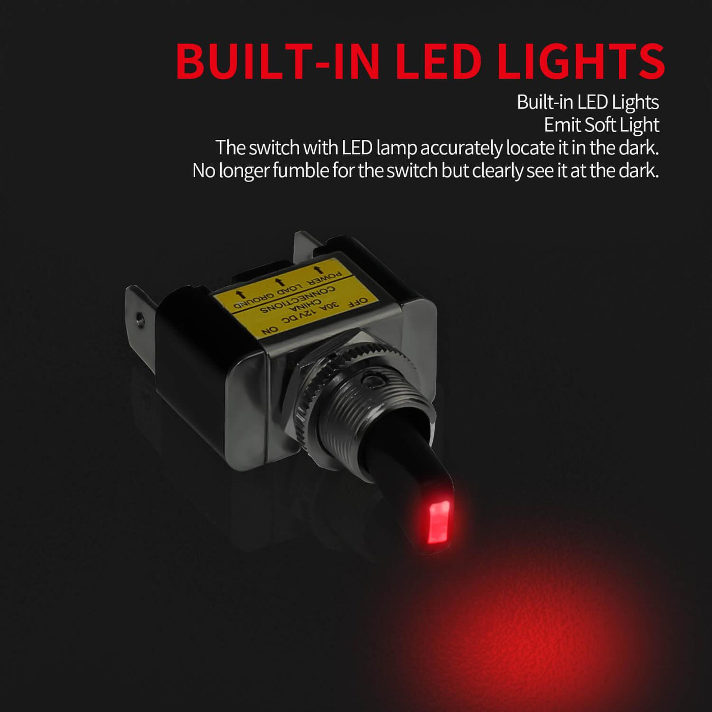 Heavy Duty SPST ON OFF LED Lighted 30A 12V Toggle Switch – DAIER