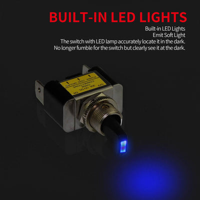 Heady Duty SPST ON OFF LED Lighted 30A 12V Toggle Switch onlineshop