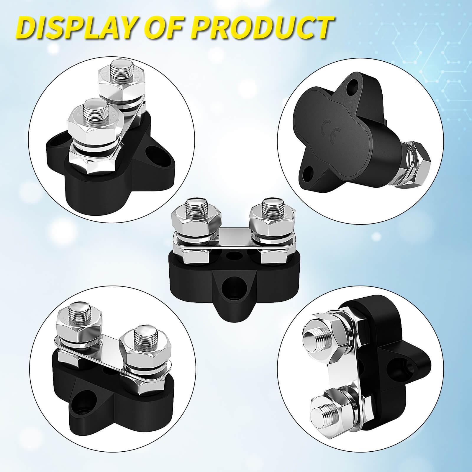 Multi Stud Terminal Block BB2-1 M10/M8/M6 Dual Studs 12V Power Distribution Terminal Block – DAIER