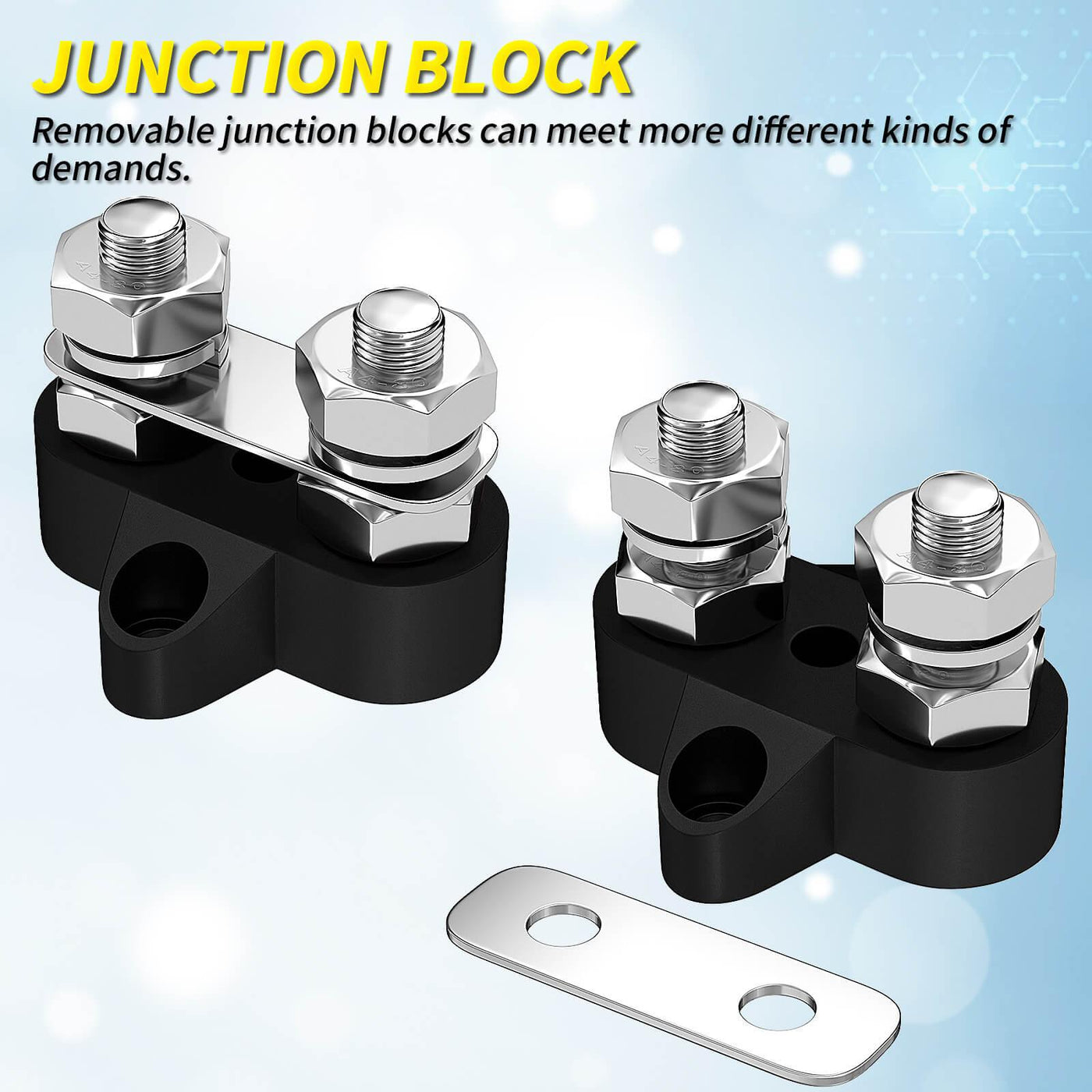 Multi Stud Terminal Block BB2-1 M10/M8/M6 Dual Studs 12V Power Distribution Terminal Block – DAIER