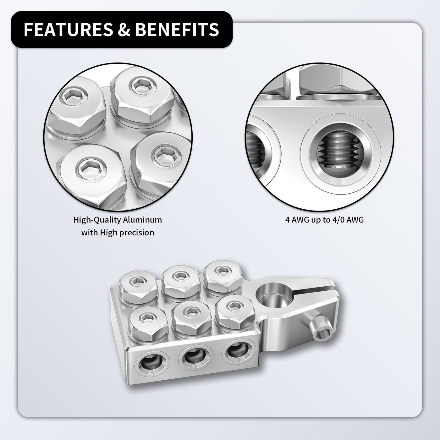 Recoil 2 Pack Brass Battery Terminals – Heavy-Duty Clamps With Multiple Gauge Outputs For Car & Marine Use