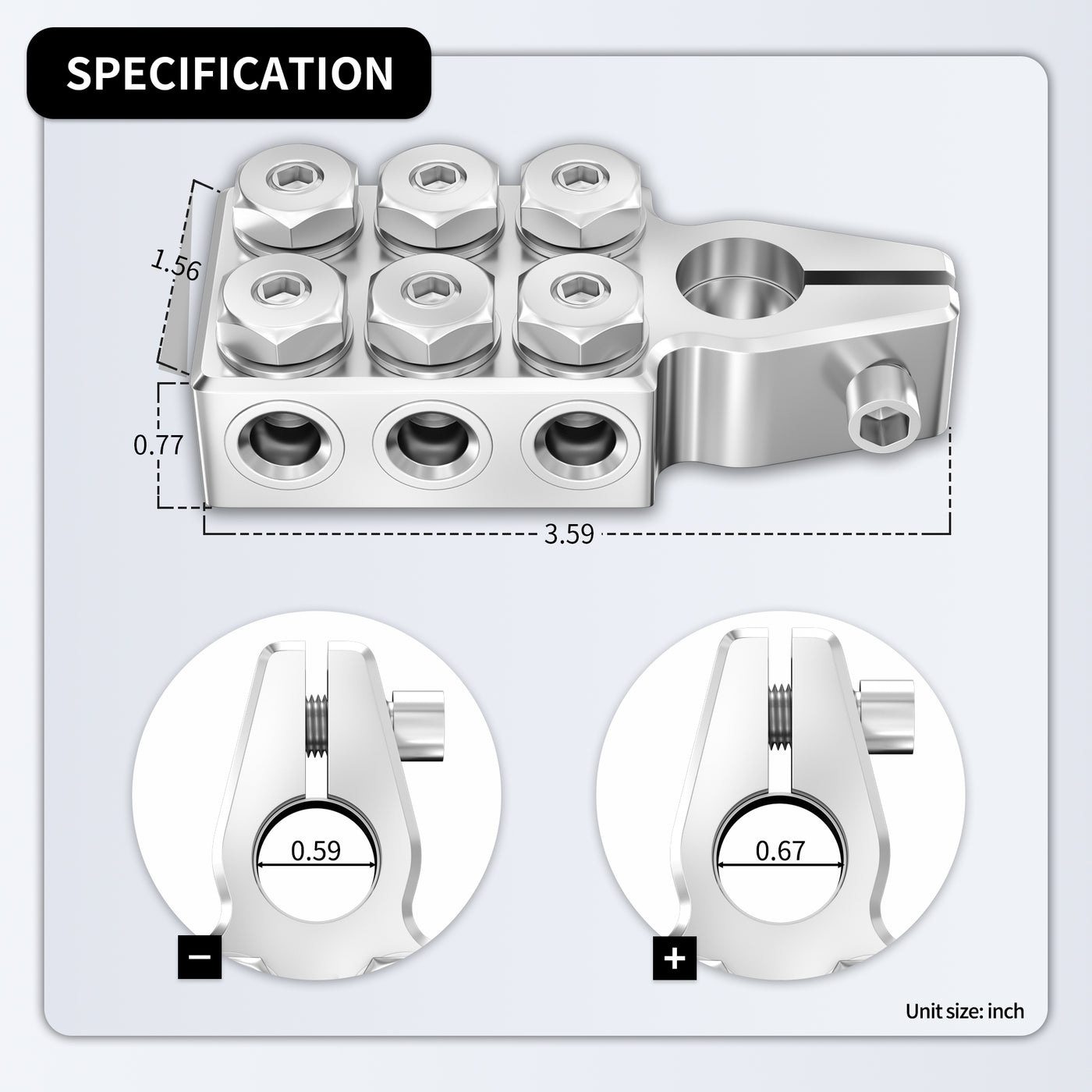 12 Way Positive Negative Pair Battery Terminals Clamps - DAIER