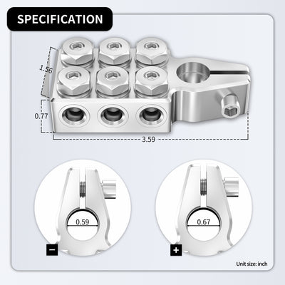 12 Way Positive Negative Pair Battery Terminals Clamps - DAIER