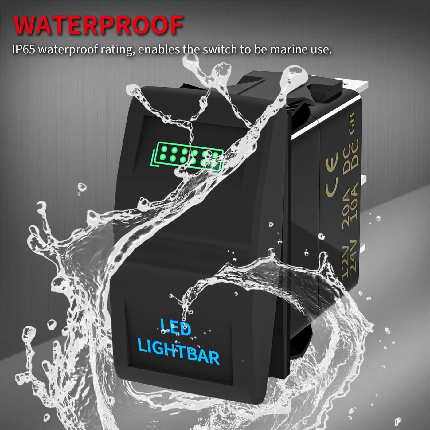 12V Laser ON-OFF 5 Pin Latching Dual LED Light Bar Rocker Switch – DAIER