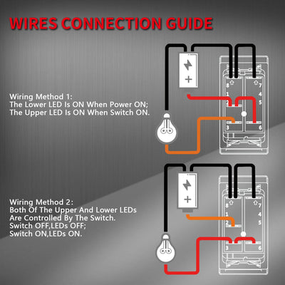 12V Laser ON-OFF 5 Pin Latching Dual LED Light Bar Rocker Switch - DAIER