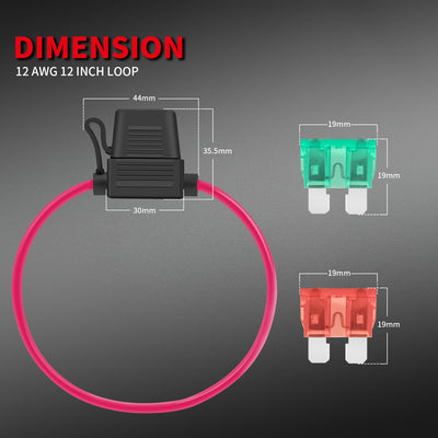 ATO/ATC 12AWG Inline Standard Blade Fuse Holder - DAIER