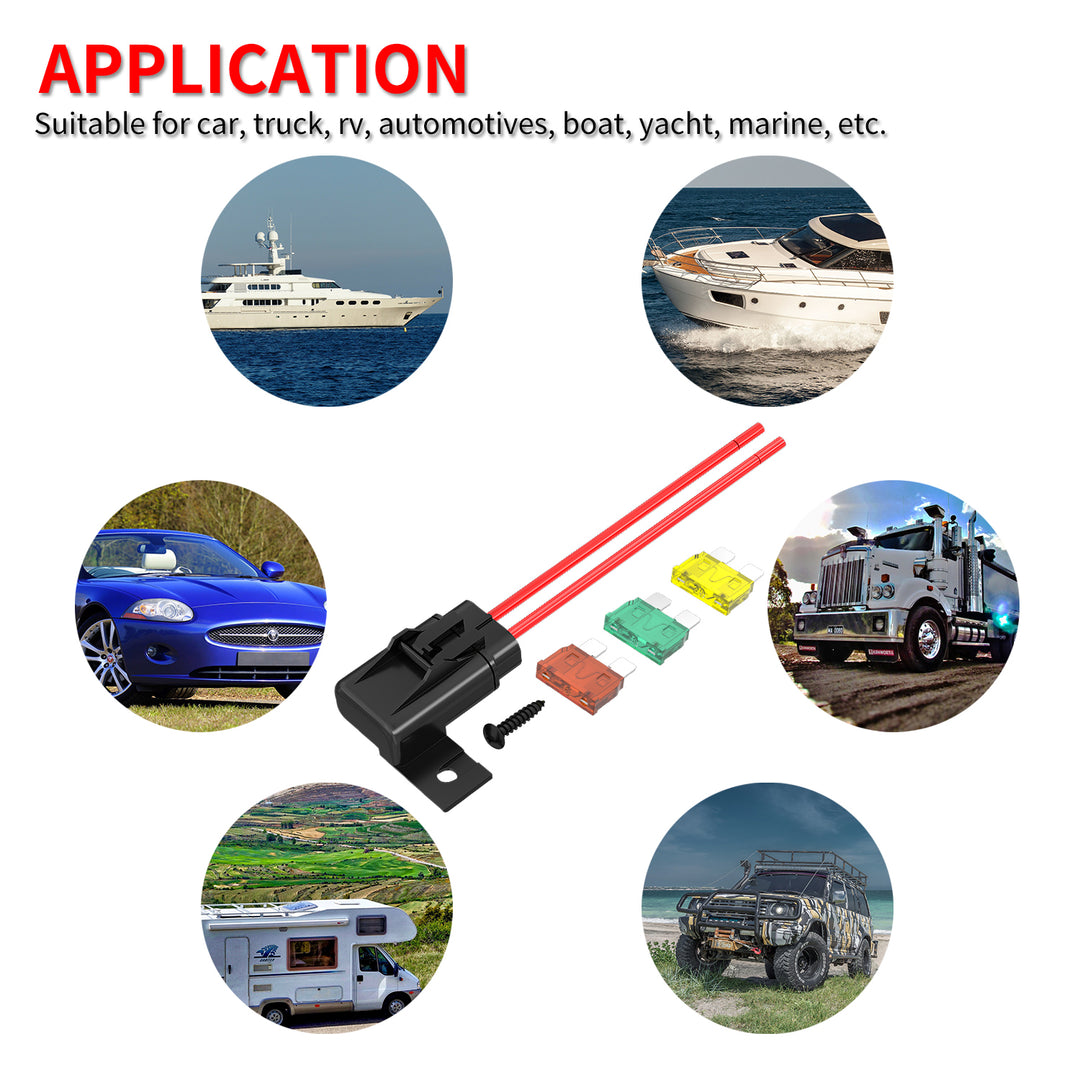 JT&T (20325F)- ATC/ATO HD Fuse Holder, 1-30A, 12AWG GXL Leads, Waterproof