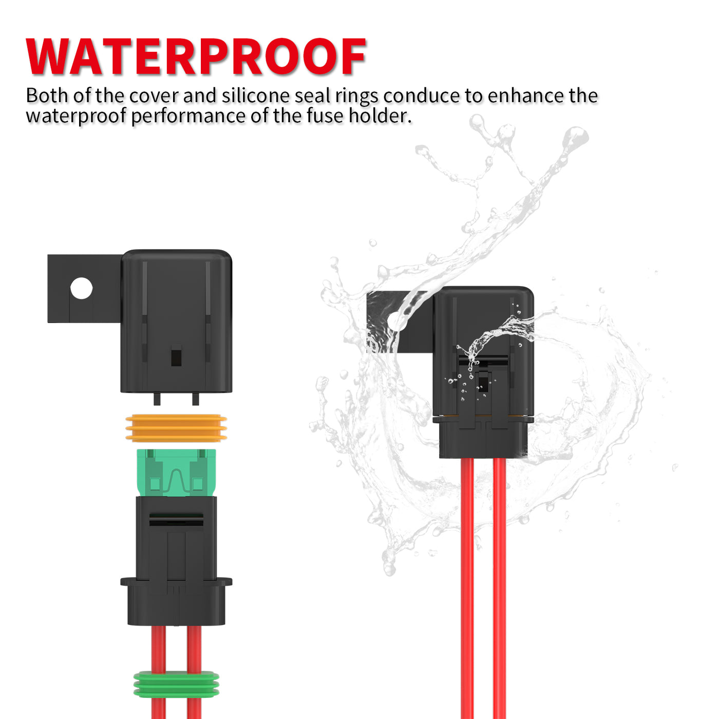 Waterproof 12V 12AWG ATO/ATC In-line Blade Fuse Holder