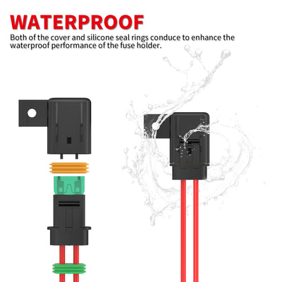 Waterproof 12V 12AWG ATO/ATC In-line Blade Fuse Holder - DAIER