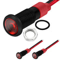 3pcs 1/4" 6mm Black Bezel 12V IP67 LED Indicator Light with Pre-wired