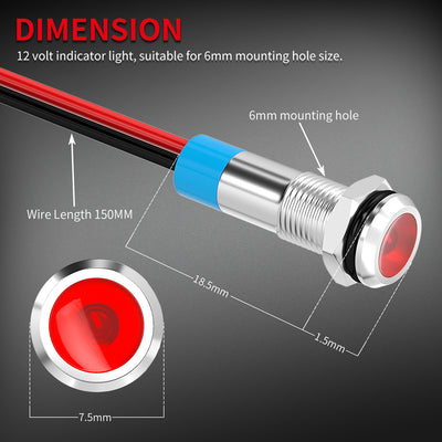 GQ6F-DW-N Indicator Signal Light Dimension