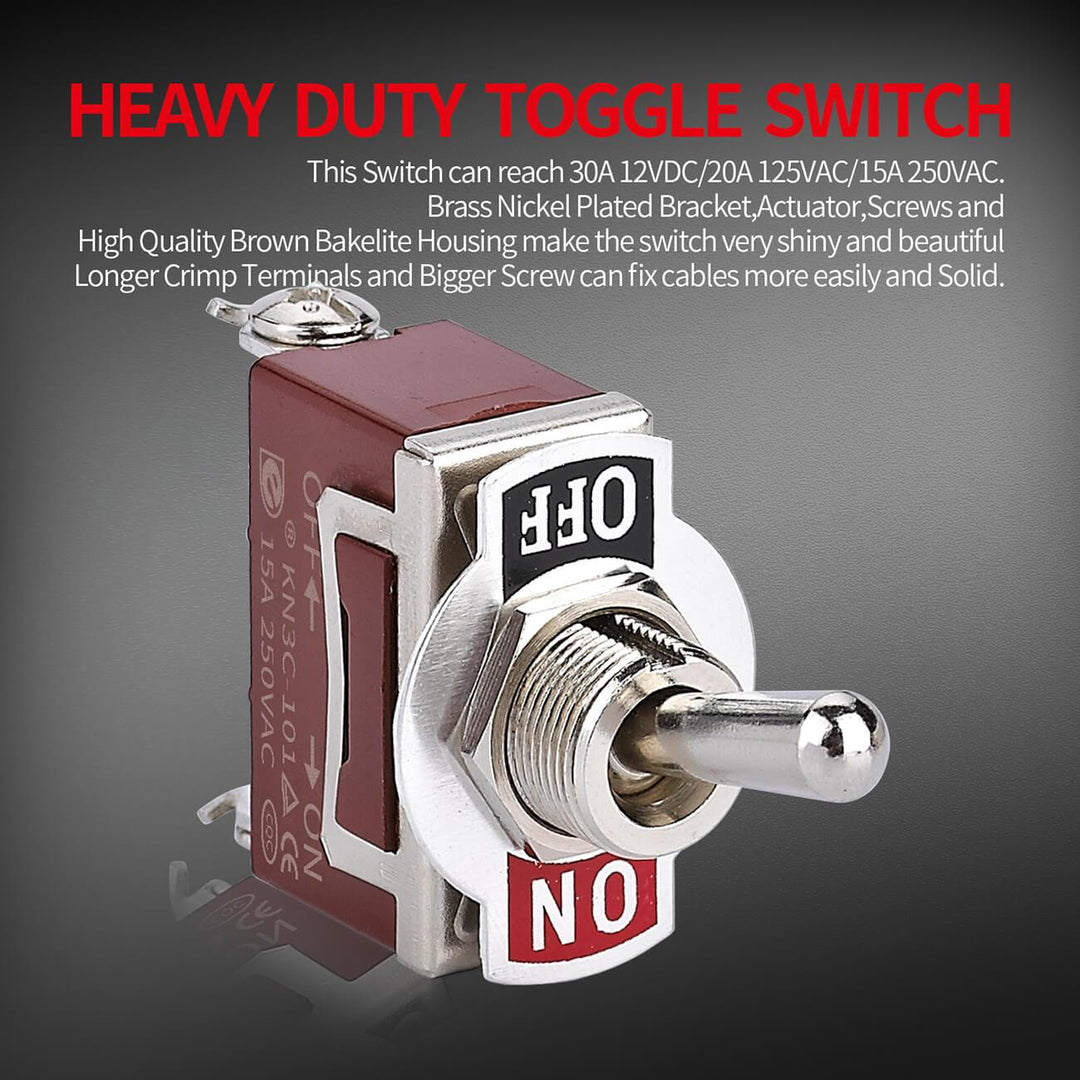 15A 250V SPST Toggle Switch | 2-Way Latching ON OFF | DAIER