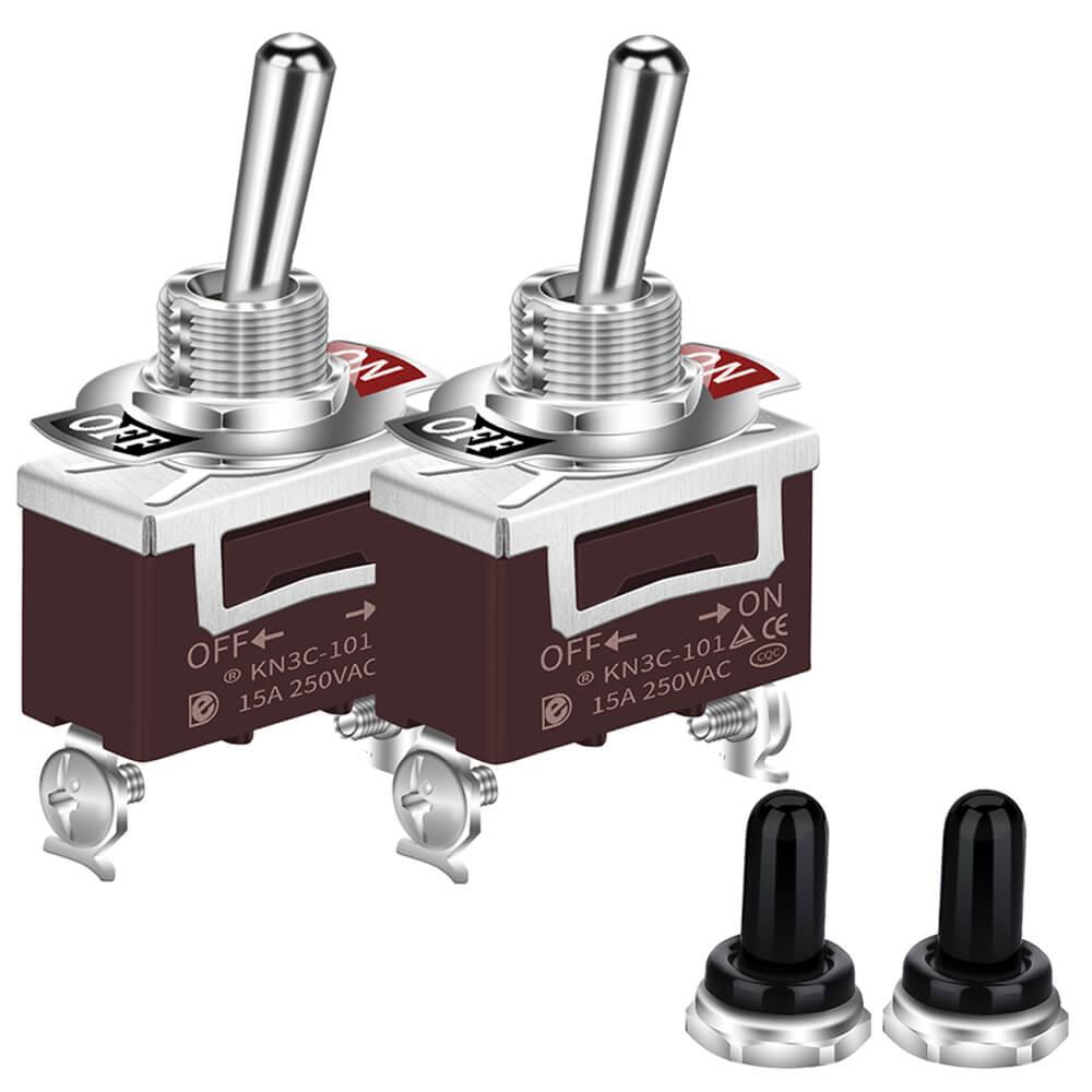 Locking Toggle Switch | 30A 12V 2-Way Dustproof Safety Cover | DAIER