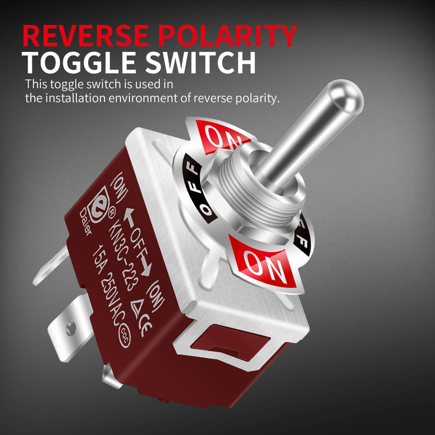 12MM 15A 4Pin DPDT Reverse Polarity Momentary Toggle Switch – DAIER