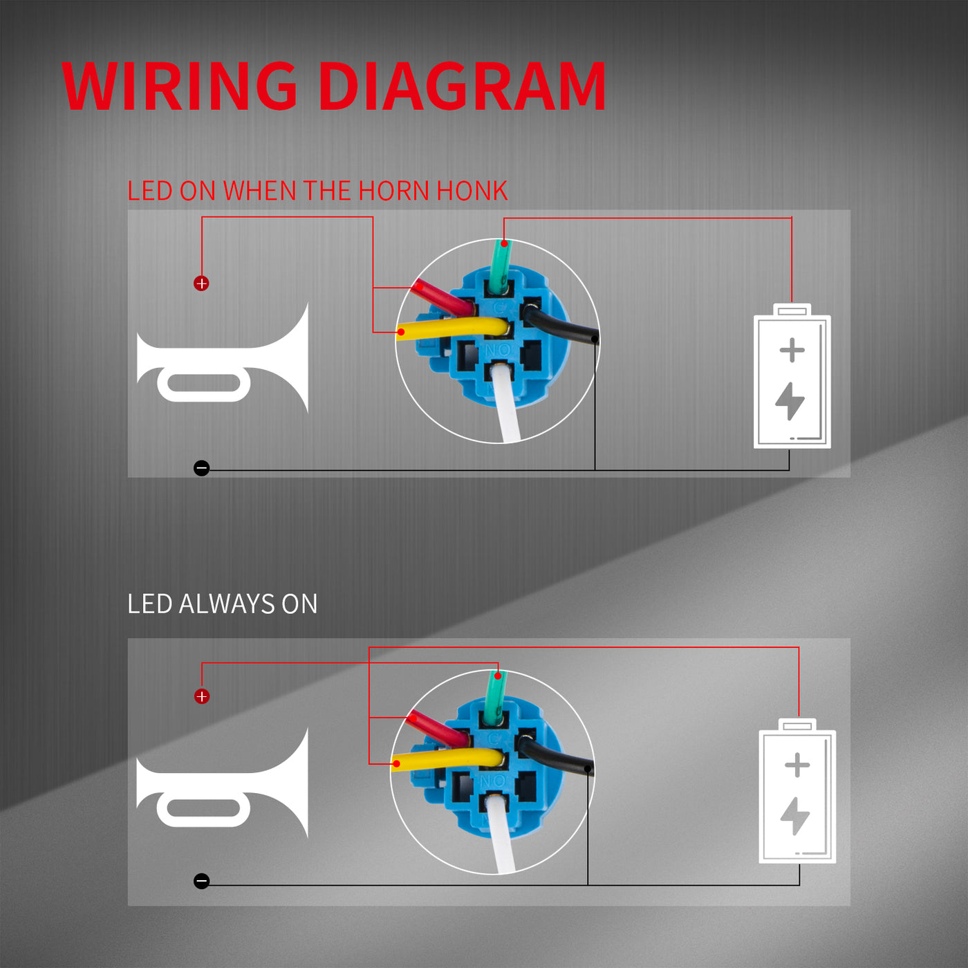 16mm High Button Momentary LED Lighted Horn Push Button - DAIER