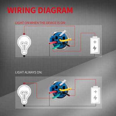 High Head 16mm Ring LED Black Latching/Momentary Pushbutton Switch - DAIER