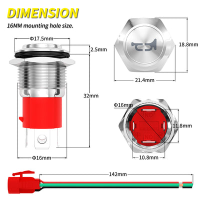 LAS3D-16H-10EM-N-HORN Dimension