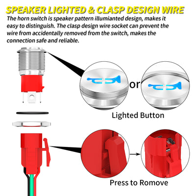 LAS3D-16H-10EM-N-HORN Speaker Lighted Clasp Design Wire