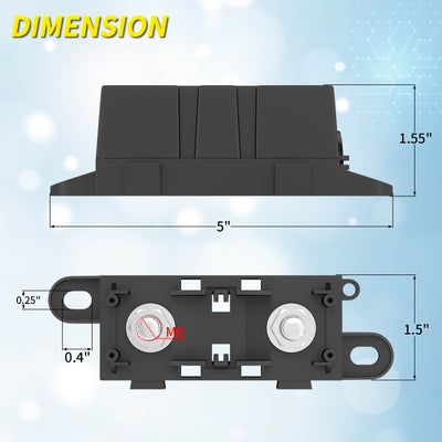 5/16" M8 Terminal Stud Car MEGA/AMG Fuse Holder with Cover - DAIER