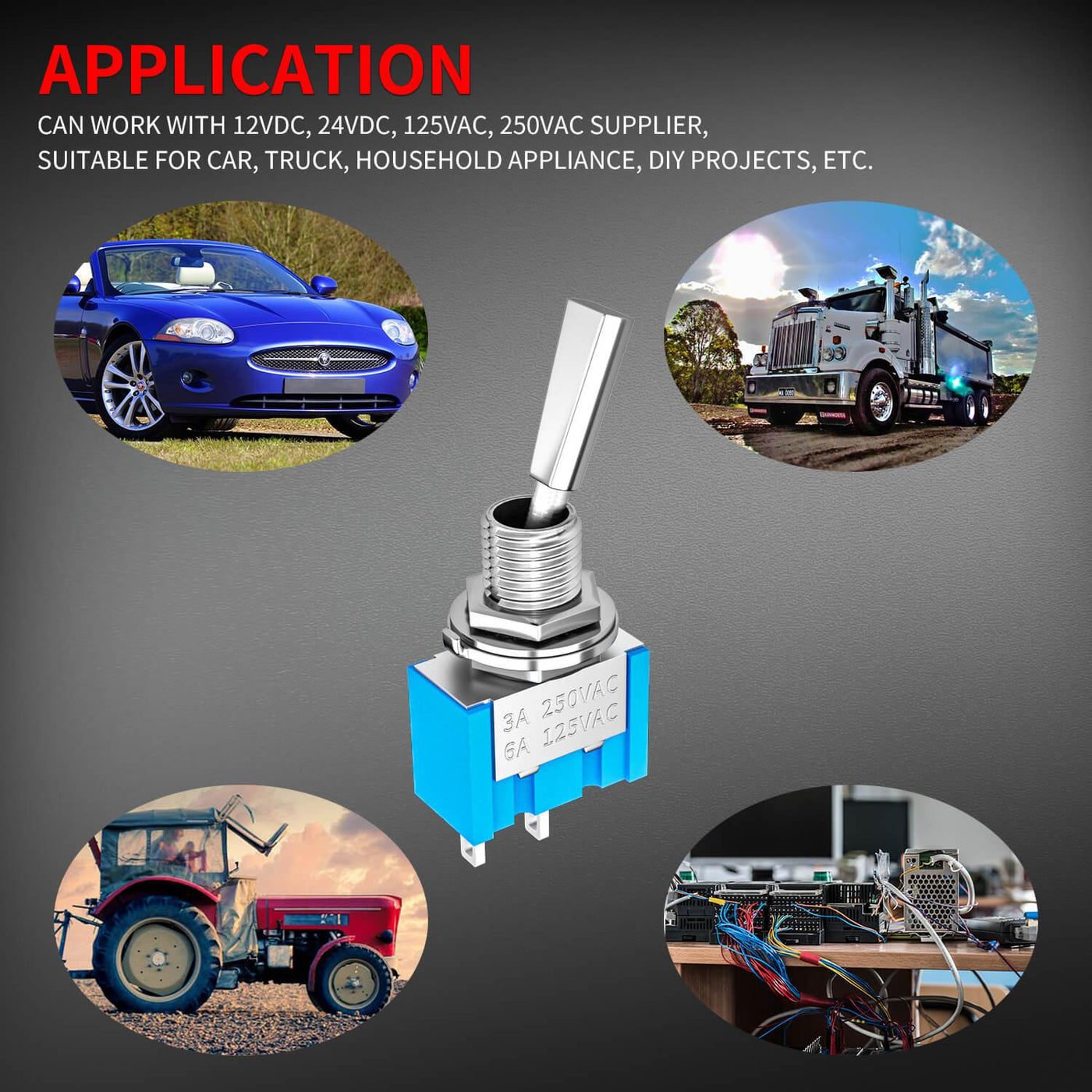 Automotive 6mm 3A 250V Lock ON OFF SPST Mini Toggle Switch – DAIER