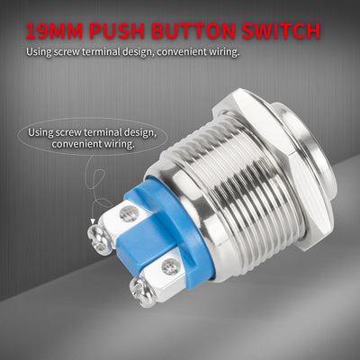 2pcs 19mm High Button Momentary ON OFF Button Switch - DAIER