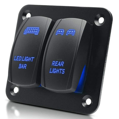 2 Gang LED Light Bar Rear Lights Rocker Switch Panel - DAIER