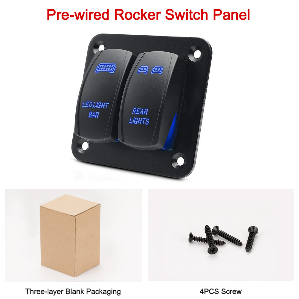 2 Gang LED Light Bar Rear Lights Rocker Switch Panel – DAIER