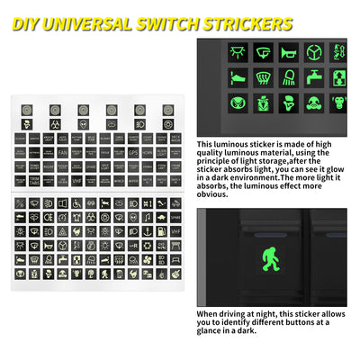 DC 12V/24V 6 Gang Toggle Switch Panel with DIY Nightglow Sticker - DAIER