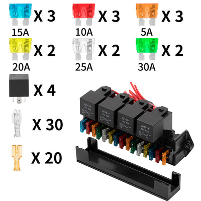15 Way Multi-Circuit Assembly Automotive Fuse and Relay Box