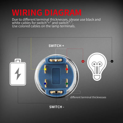 16mm SPST ON OFF 12V RGB 6 Pin Pre-Wired LEDToggle Switch wiring diagram